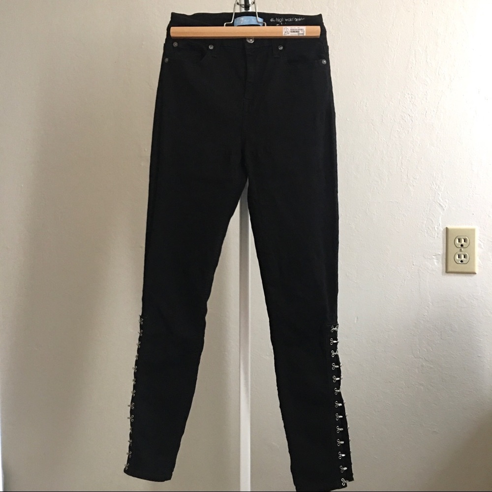 7 for all mankind silver hook detail black jeans - Picture 2 of 8